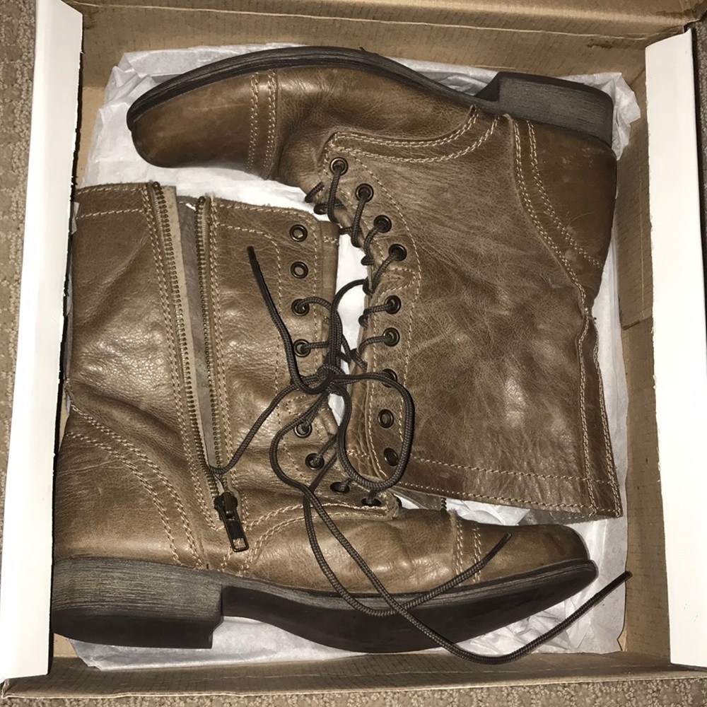 Steve Madden combat boots.